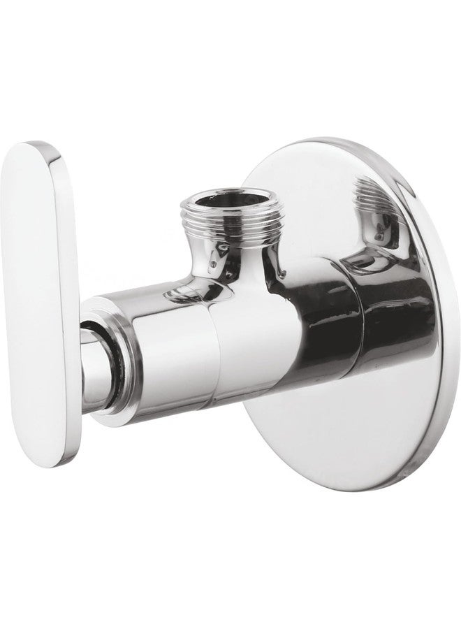 ENNIUS Angle walve for bathroom - Ennius Brass Angle Valve With Wall Flange, Brass Disc Stop Cock for Bathroom Taps, Geyser and Wash Basin Connection with Chrome Finish (Pack of 1, Angle Valve Soft) - Image 1